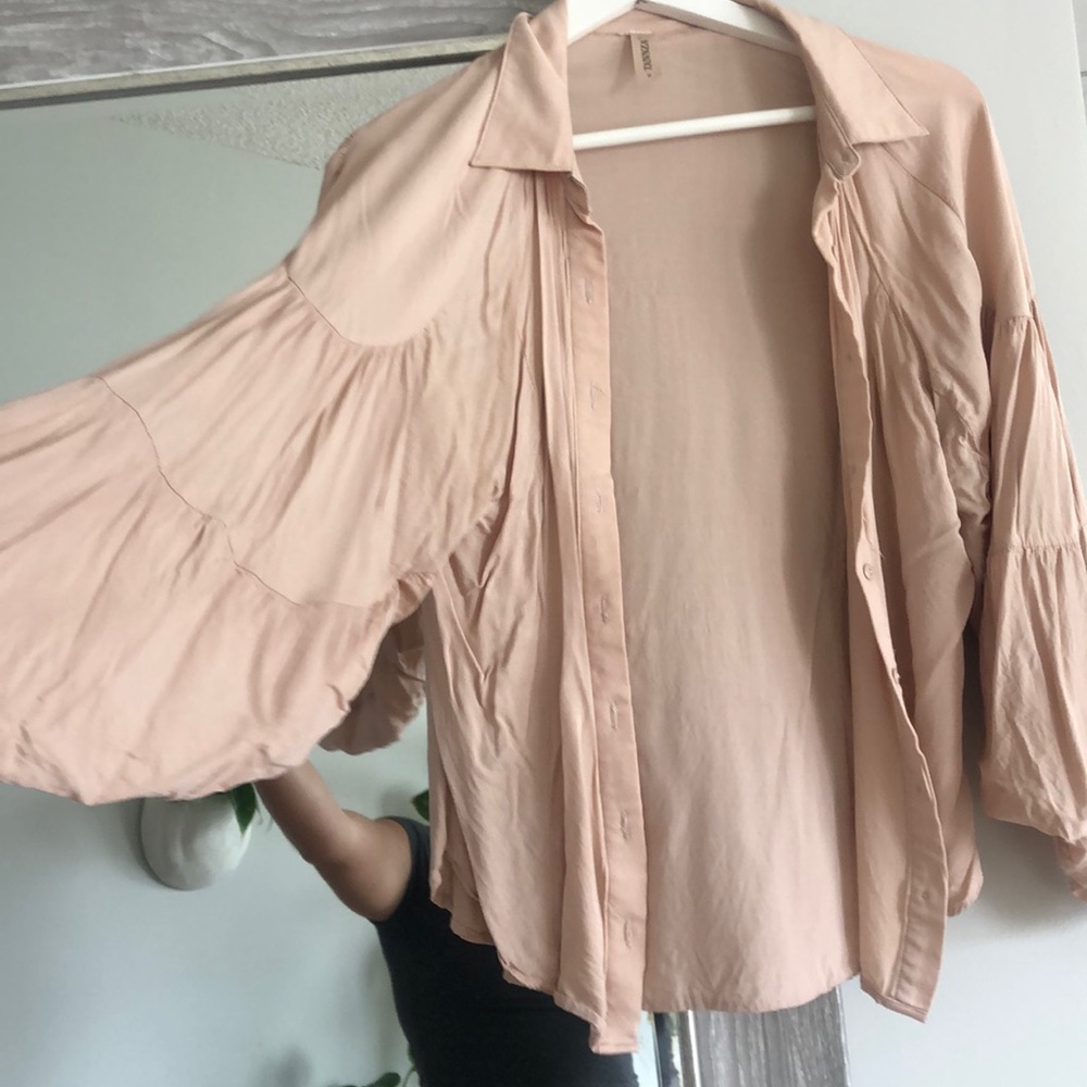 Boho Button up with cool sleeves/ worn once